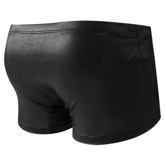 Men Boxer Underwear Elastic Mid-rise Tight Cut High Elasticity Shorts Panties Solid Color U-Convex Breathable Panties