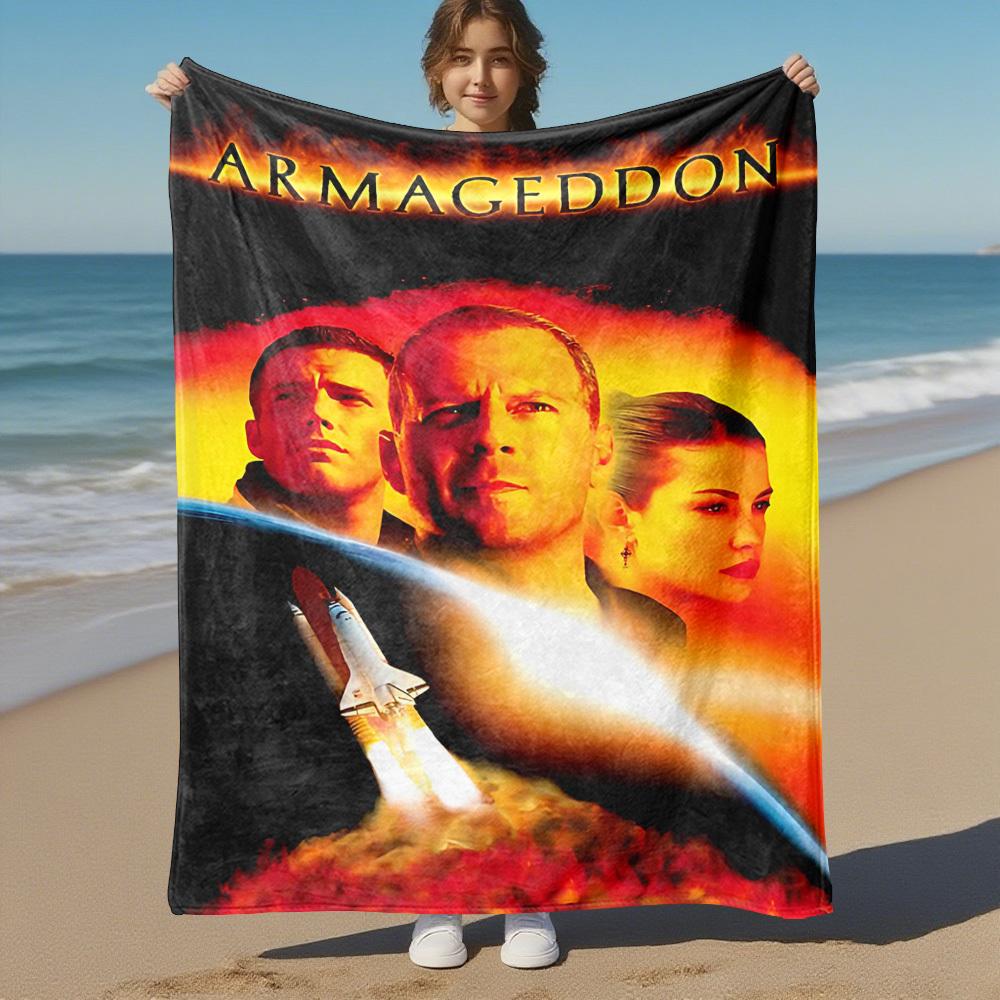 1pc ArmageddonOutdoor Flannel Blanket Soft Plush Decor for Picnics, camping,Bedroom, Playroom, or Lunch Break, Perfect Gift