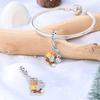 Ciondoli Fiocchi di Neve Campanelline Argento 925 Pupazzo di Neve Invernale Diamante Perline Fai da Te Per Braccialetti Parti Collane Gioielli Raffinati