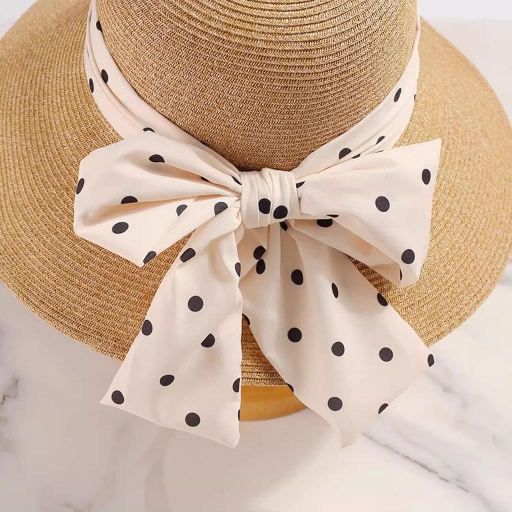 French Hepburn Style Straw Hat Light Luxury Fashion Seaside Beach Sunscreen Hat Summer Large Brim Sunshade Sun Hat