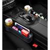 Pair 7Colors Led Atmosphere Light Car Seat Crevice Storage Box Usb Charging Port