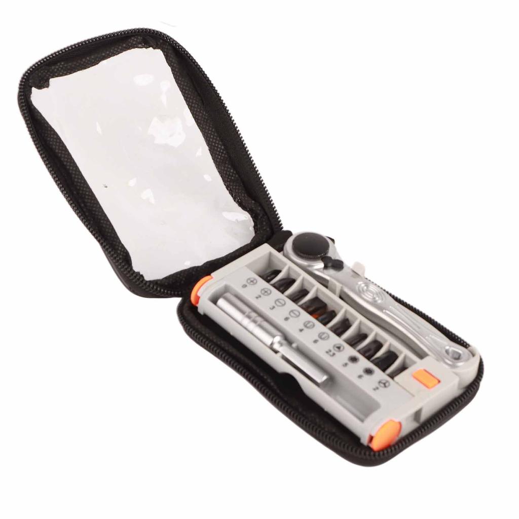 12 in 1 Portable Mini 14" Quick Ratchet Socket Wrench & Screwdriver Bits Set Hand Repair Tool