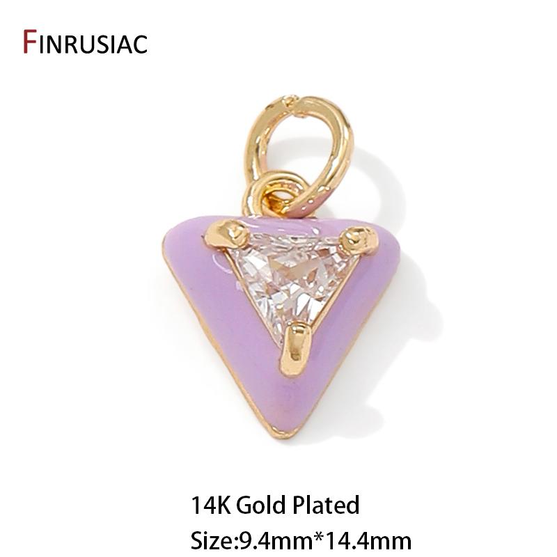 

14K Gold Plated Brass Triangle Charms Pendant For Necklace Bracelet Making Findings,Charms For Jewelry Making,DIY Accessories 2 pieces