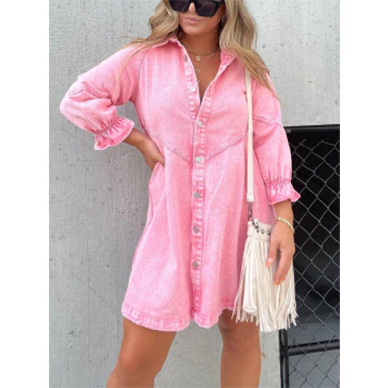 

Lantern Sleeve Loose Dress for Women Women Lantern Sleeve Loose Dress Pink XXL