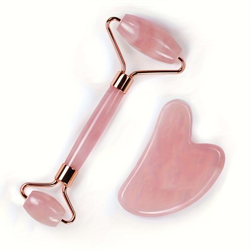 Natural Resin Gua Sha and Double-Headed Face Roller Massage Set for Skin Care