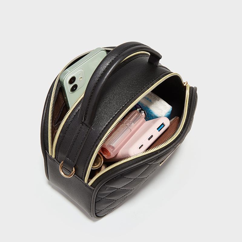 PU Leather Crossbody Bags for Women, Small Cute Shoulder Bag, Black Zippered Pockets Purse, Fashion Handbags Wallet for Girl