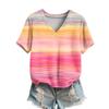 Phoenix Velvet Women's Plus Size V-Neck Knitwear - Cartoon Print Short Sleeve for Spring/Autumn.