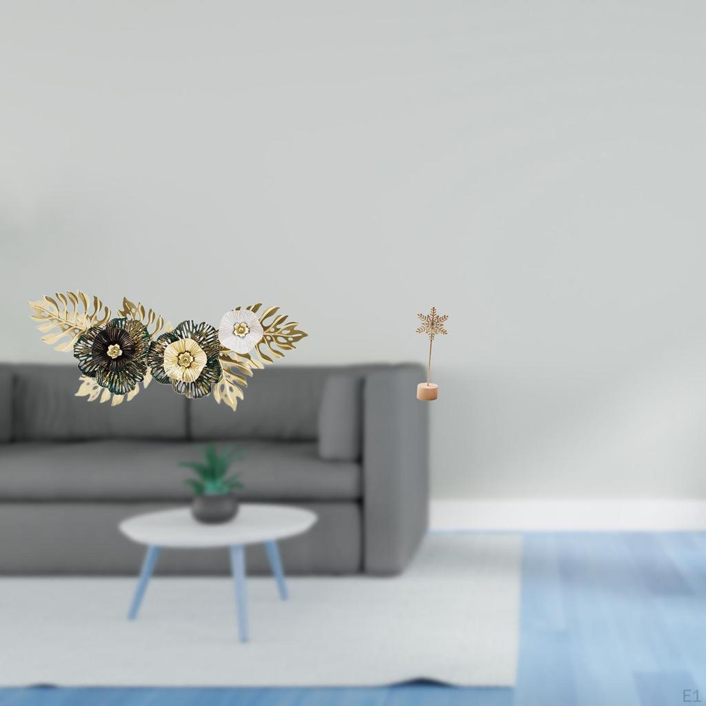 Nordic Metal Wall Art Decorative Sculpture Flower Leaves Hanging Artwork for Dining Room Gift Home