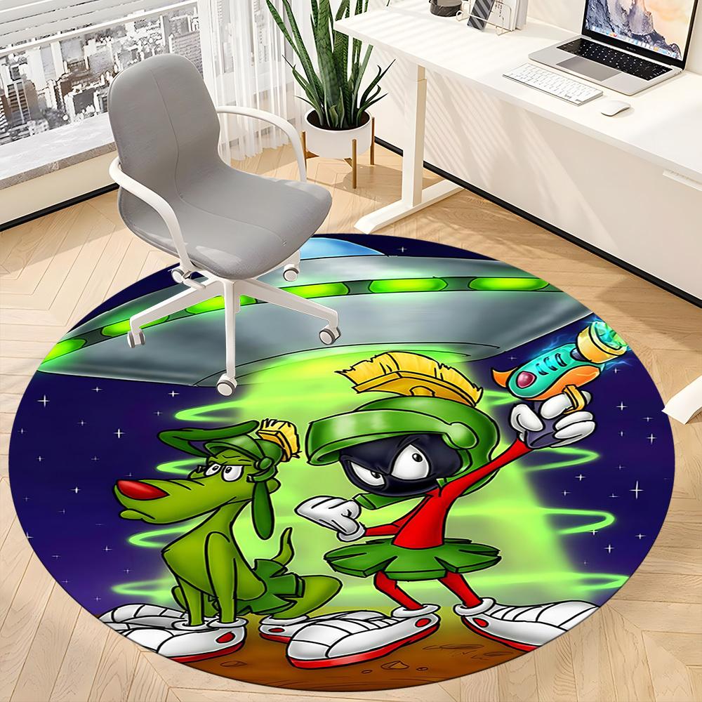 1pc Looney Tunes Marvin the Martian Office Round Area Rug, Under Office Chairs Bedroom Living Room Home Decor a1022290