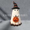 Resin Ghost Pumpkin Ornament Cute Ghost Holding Pumpkin Statue Home Decoration Statuette