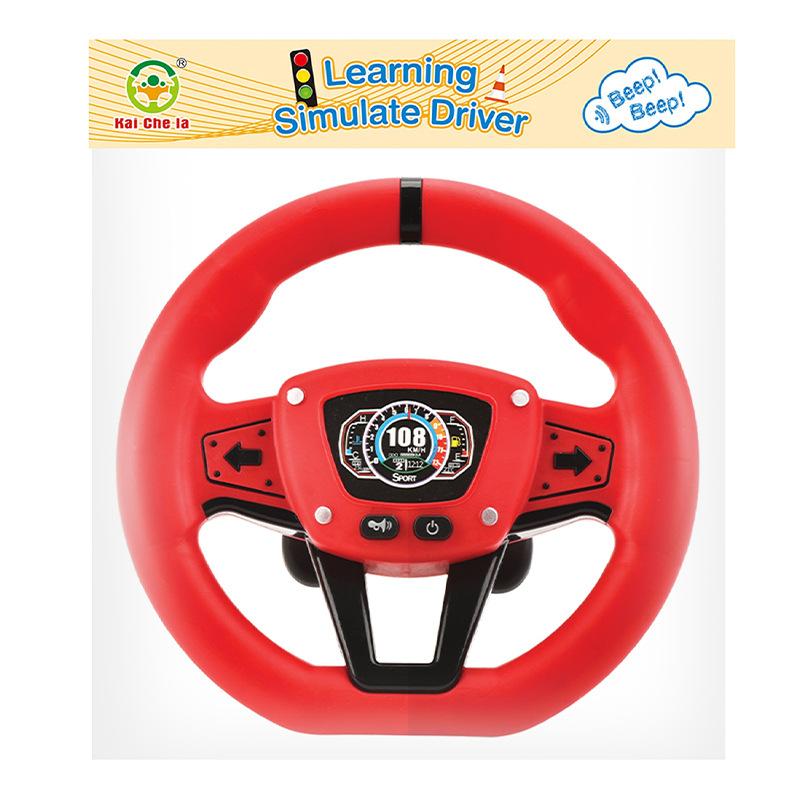 

Artificial Racing Car Steering Wheel 360° Rotation Driving Traffic Kniwledge Sound Effect Strong Suction Cup Kids Educational Plaything