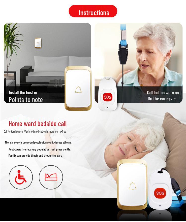 Elderly and Child Care Waterproof Wireless Emergency Call Button