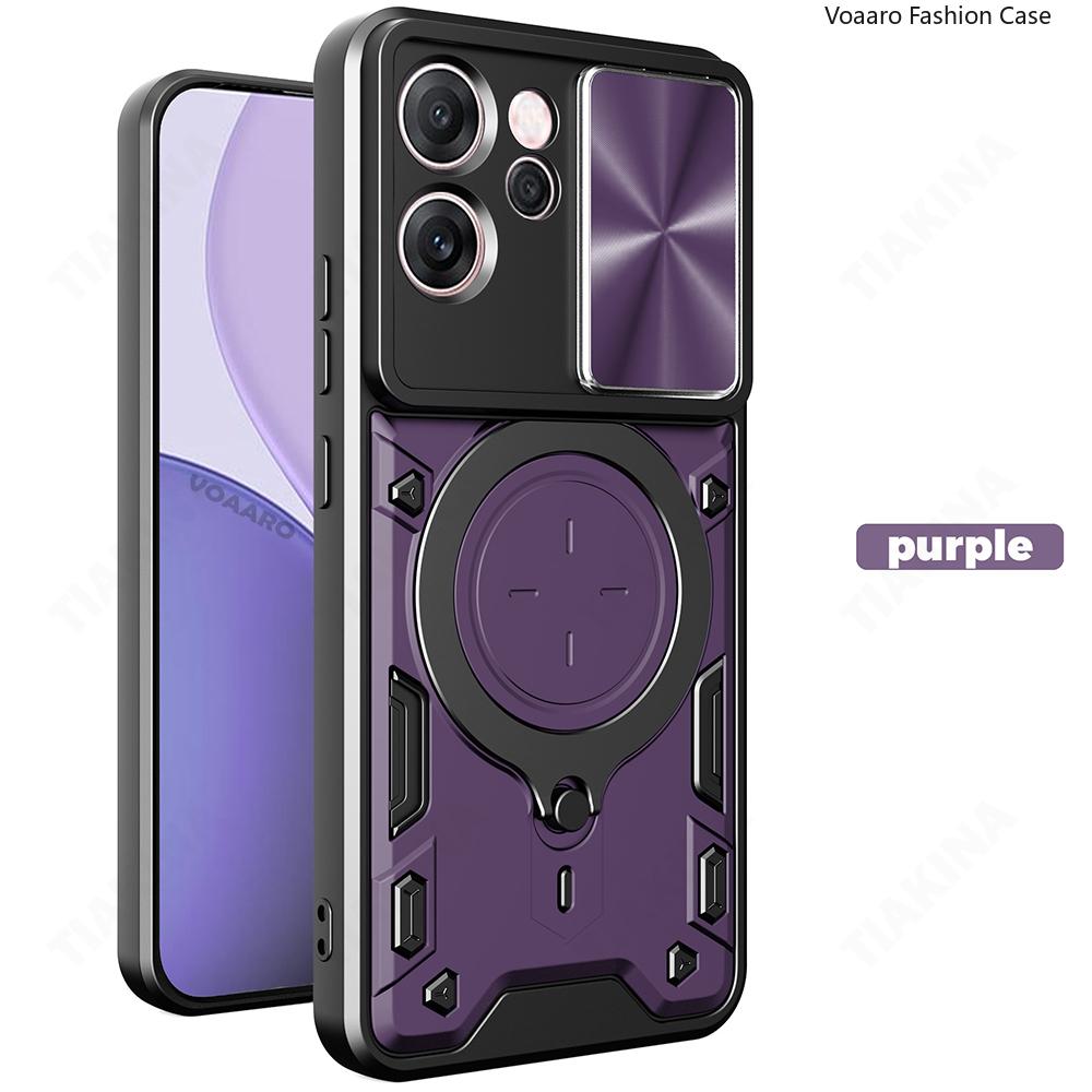 Slide Lens Armor Funda for OPPO Reno14 F 5G Case for OPPO Reno14 Reno 14 Pro 5G Case Magnetic Ring Stand Holder Cover Back Capa