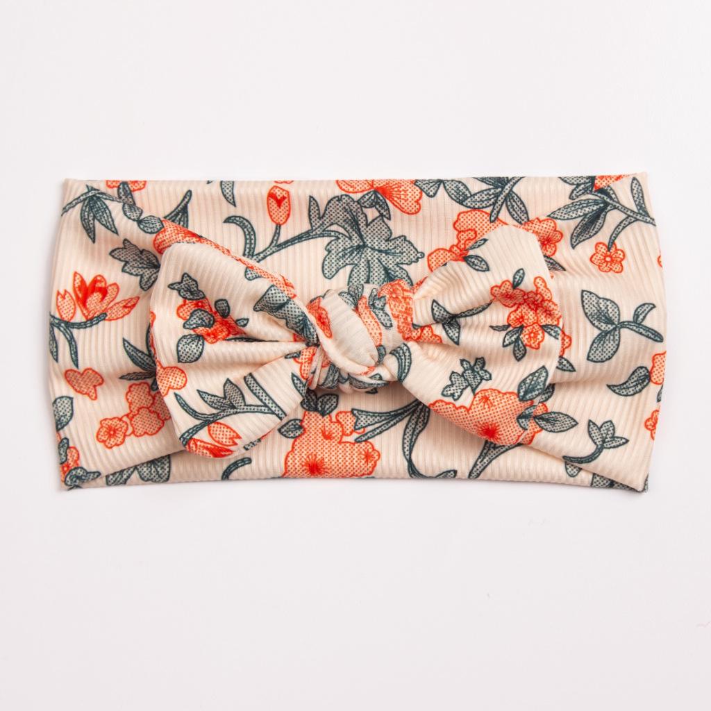 Cozy Baby Hair Band: Soft Print Bow Headscarf for Girls - Perfect for Autumn and Winter