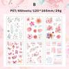 6Sheets PET Butterfly Plant Sticker DIY Scrapbooking Collage Supplies Creative Decor Stationery Junk Journal Aesthetics Stickers