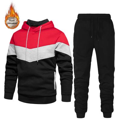 Vermelho Outono Inverno Novo Estilo Conjunto de Duas Peças Moletom + Calças Homens Agasalho Ternos de Moletom Casual Streetwear Roupas Masculinas Ternos Esportivos Conjunto de Agasalho