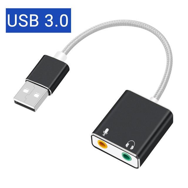 GOOJODOQ 7,1 tarjeta de sonido USB externa Jack 3,5mm Adaptador de Audio USB auricular micrófono tarjeta de sonido para Macbook ordenador portátil PC ZH