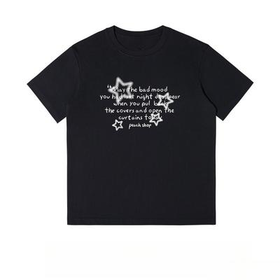 Minimalist Text Print Shortsleeved Tshirt Unisexs Unisexs White Casual Teekorean Style Versatile Crew Neck Shirt Simple Y2k Top
