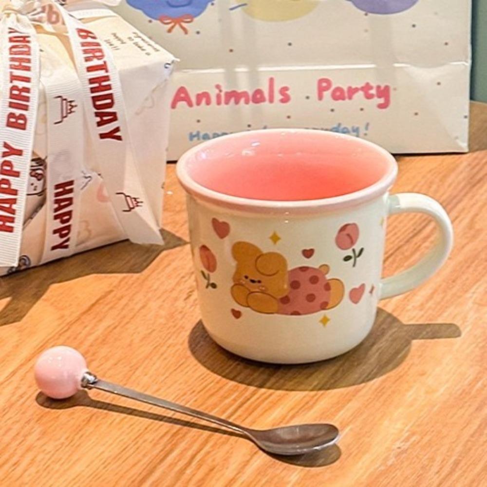High-value Cute Cartoon Ceramic Mug, Couple Water Cup, Birthday Gift for Girls, Practical Souvenir for Girlfriends