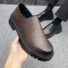 Fashion New Designer Cow Leather Dress Shoes for Men Fashion Casual Platform Men's Loafers Shoes Spring Soft-soled Chelsea Boots Male