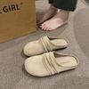 Thick-soled women's new outer wear in summer 2025 retro round head versatile Muller bag head half slippers