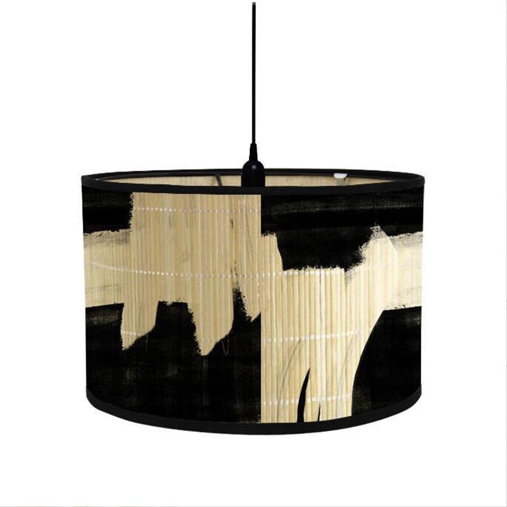 

Foldable Table Lamp Shade Handmade Bamboo Crafts Geometry Print Home Pendant Lamps Cover Floor Lamp Shade Decor for Living Room