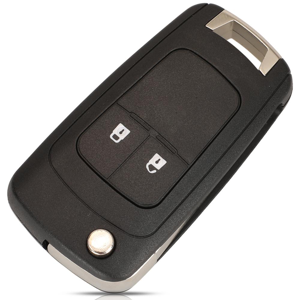 jingyuqin Flip Folding Remote Car Key Shell Case For 2020 Chevrolet Cavalier Aveo 2 3 Buttons HU100 Blade Key Fob 2 Buttons