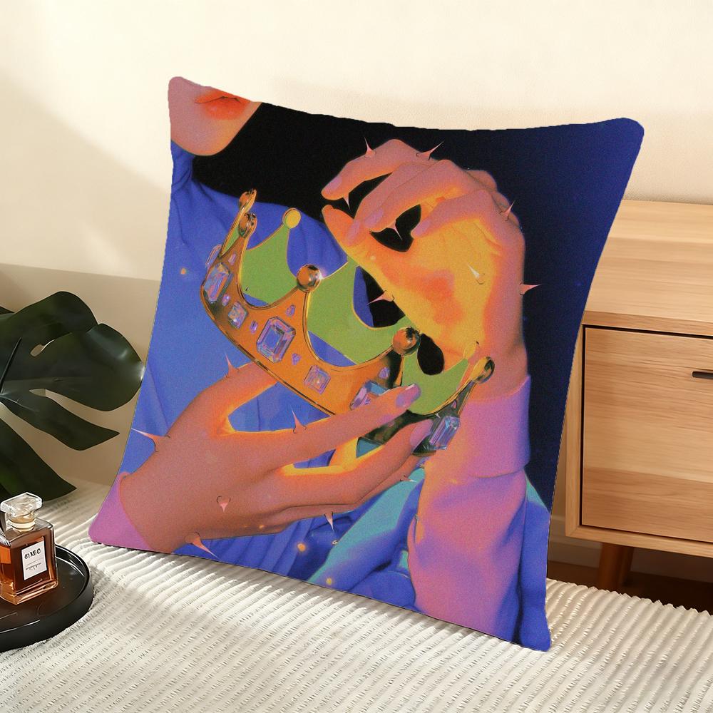 Cushion Cover Silky Short Plush Home Sofa Cushion Cover - Invisible Zipper Home Decoration Neon Dream