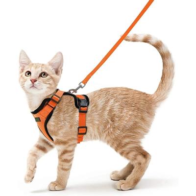 Cat Harness and Leash for Walking,Escape Proof Soft Adjustable Vest Harnesses for Cat,Breathable Reflective Strips Jacket