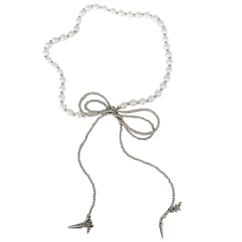 

Элегантное ожерелье из бисера с искусственным жемчугом, колье-очарование, серьги регулируемой длины, идеально подходящие для повседневной носки и вечеринок