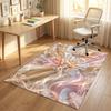 Floral Garden Theme Crystal Velvet Rug Personalized Custom Name Text Soft Floor Mat Home Decor