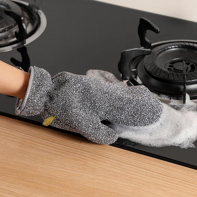 1Pcs Wire Dishwashing Gloves Multi-Functional Waterproof Dish Cleaning Glove Kitchen Thermal Insulation Anti-Scalding Mittens