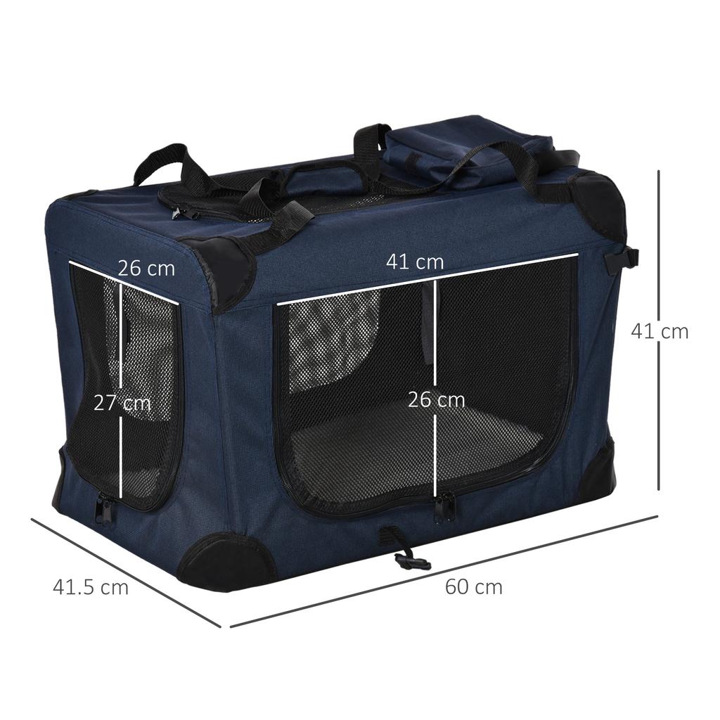 Foldable Pet Carrier for Small and Miniature Dogs, Portable Cat Carrier Soft Side Pet Travel Crate with Removable Mat, Storage Bags