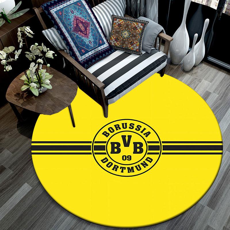 Borussia Dortmund2,Runder Teppich,Teppich für Wohnzimmer Schlafzimmer Sofa Spielzimmer Dekor,Rutschfeste Bodenmatte