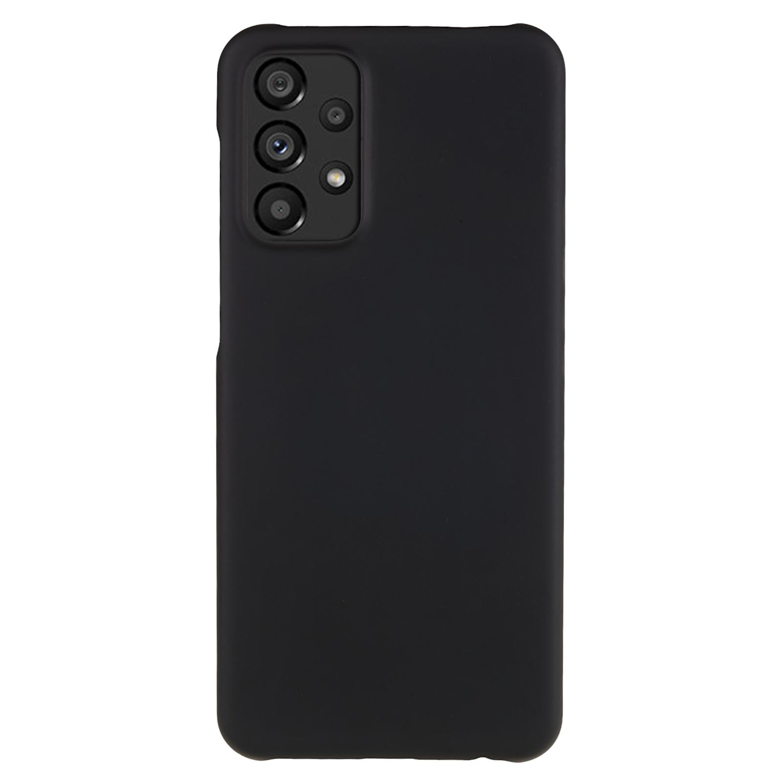 

For Samsung Galaxy A23 5G (Global Version)/A23 4G Glossy Phone Case Hard Plastic Rubberized Phone Protector Cell Phone Shell Cover Black