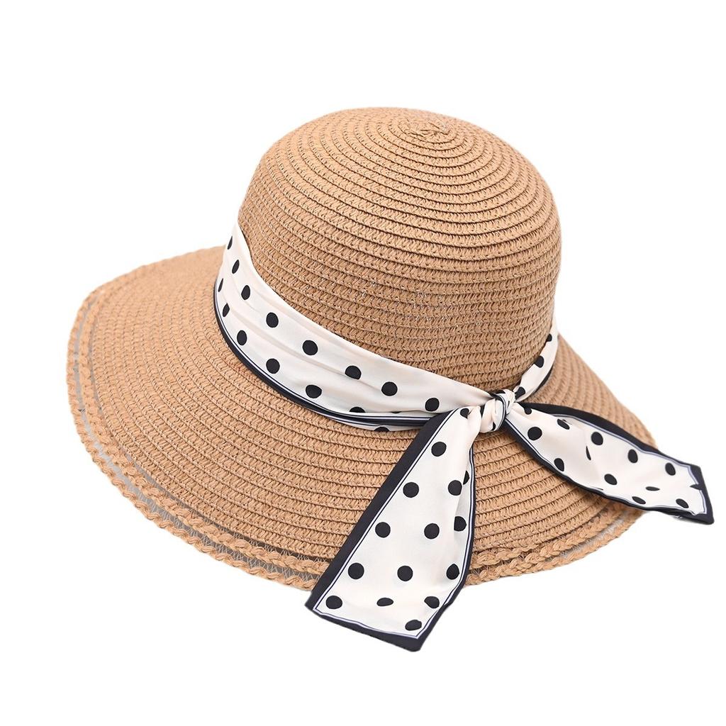Hat for Women Summer Ribbon Sun Protection Sun Shading Hat Outdoor UV Protection Sun Hat Beach Hat Grass Hat