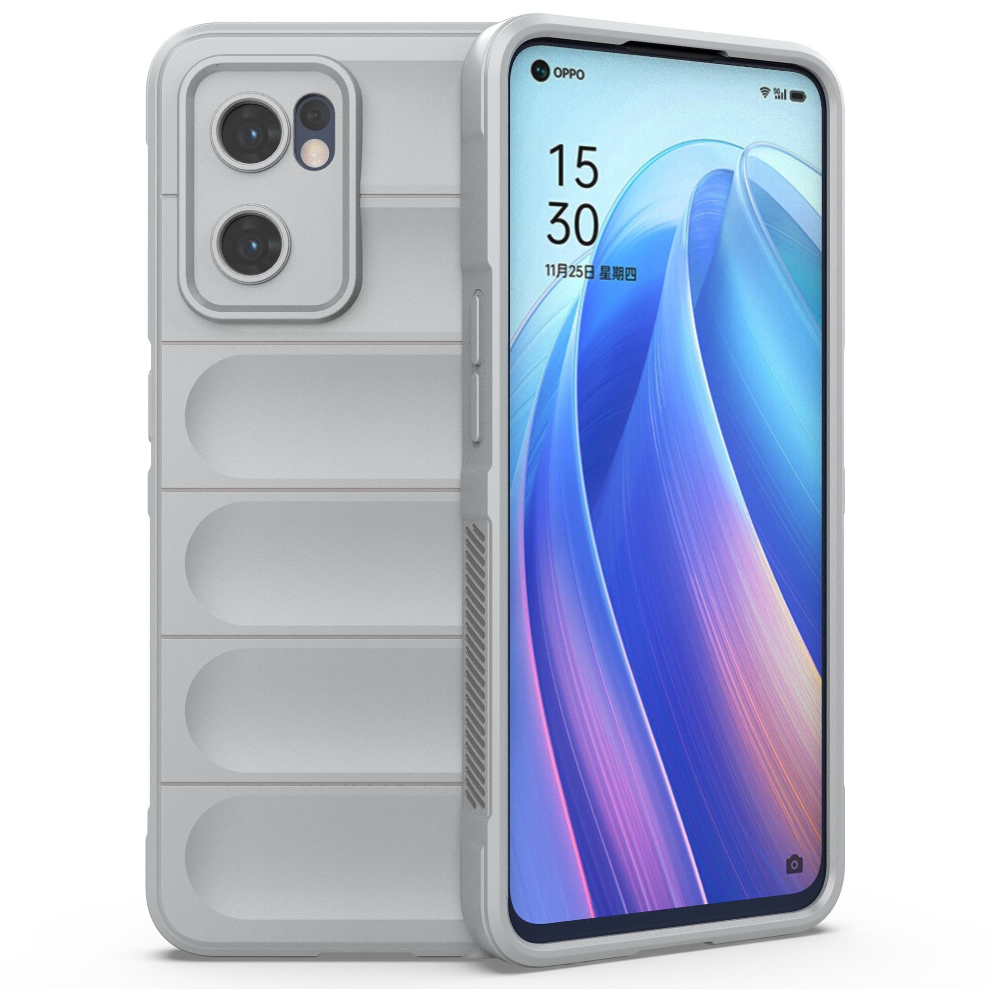 

For Oppo Reno7 5G (Global)/Find X5 Lite Soft TPU Case Rugged Back Shock Absorption Phone Cover Light Grey