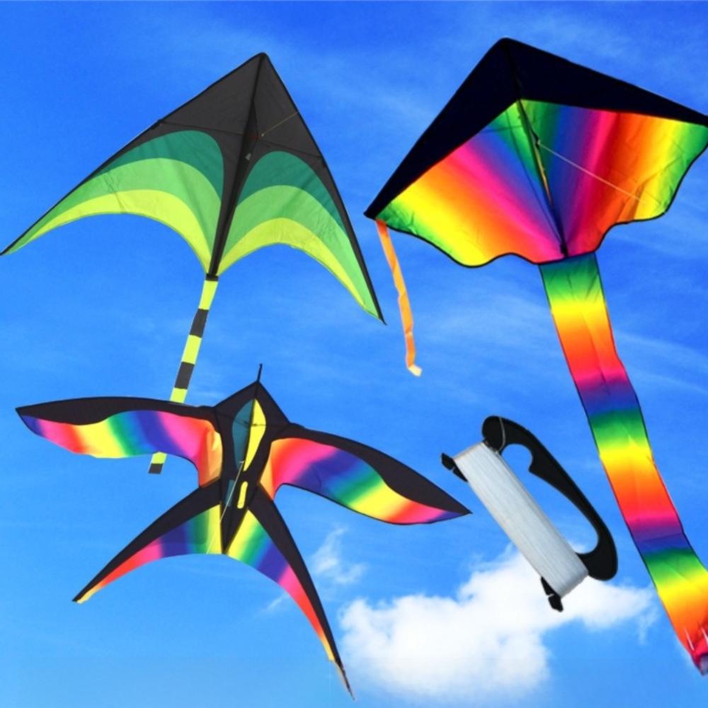 Pipa Andorinha Arco-Íris de 1,7m Boa Voo Pipas Infantis Novo Brinquedo Voador ao Ar Livre Jardim