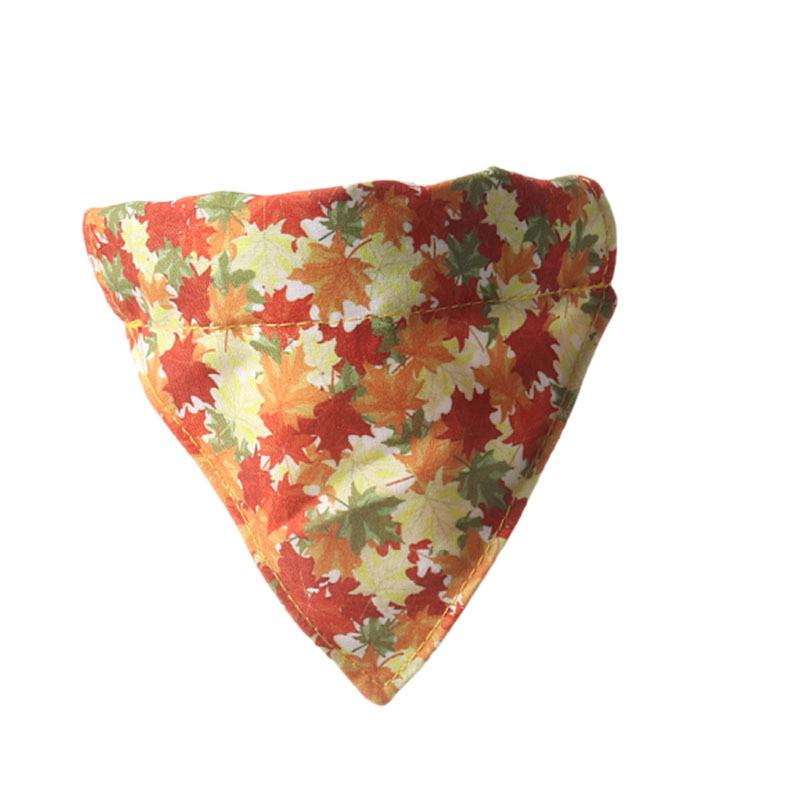 Verstellbares Und Strapazierfähiges Haustierhalsband Ahornblatt- Und Sonnenblumenmuster 1.0*28cm