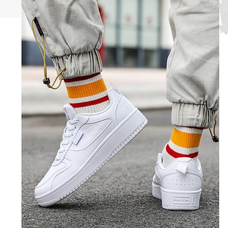 Anta Life Collection Slip-Resistant Cushioning Wear-Resistant Low-Top Skateboard Shoes Men's Anta White Sneakers 912138012-5