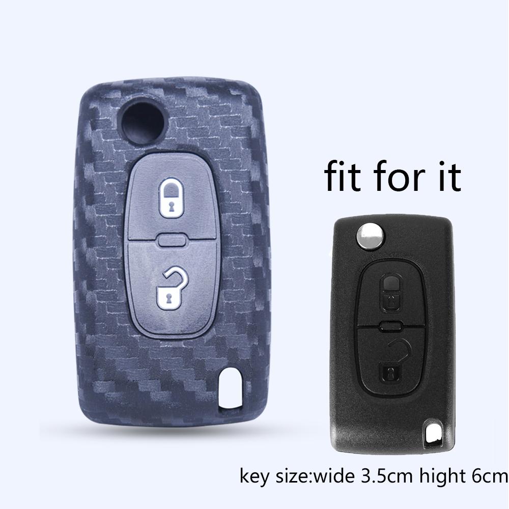 2 Button Key Case Cover for Citroen C-Crosser C3 C4 Picasso Berlingo Case for Peugeot Partner Tepee 207 307 308 407 Keychain