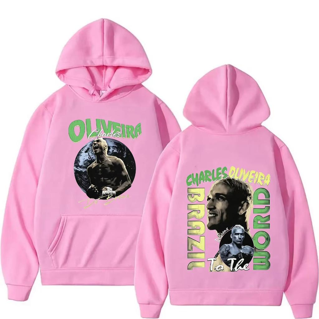 Charles Oliveira Do Bronx 2026 New Graphic Mens Women Hoodie 90s Oversized Retro Loose Casual Soft Cotton Sweatshirt