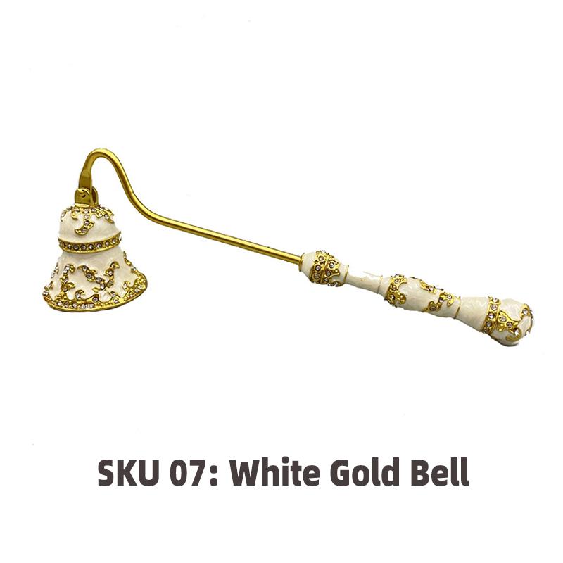 

Vintage Candle Extinguisher Aromatherapy Enamel Diamond-encrusted Art Retro Long Handle Candle Snuffer Elegant Household Decor