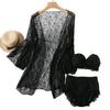 2025 Fairy Style Lace Bikini Set: Three-Piece Long Sleeve Split Swimsuit
