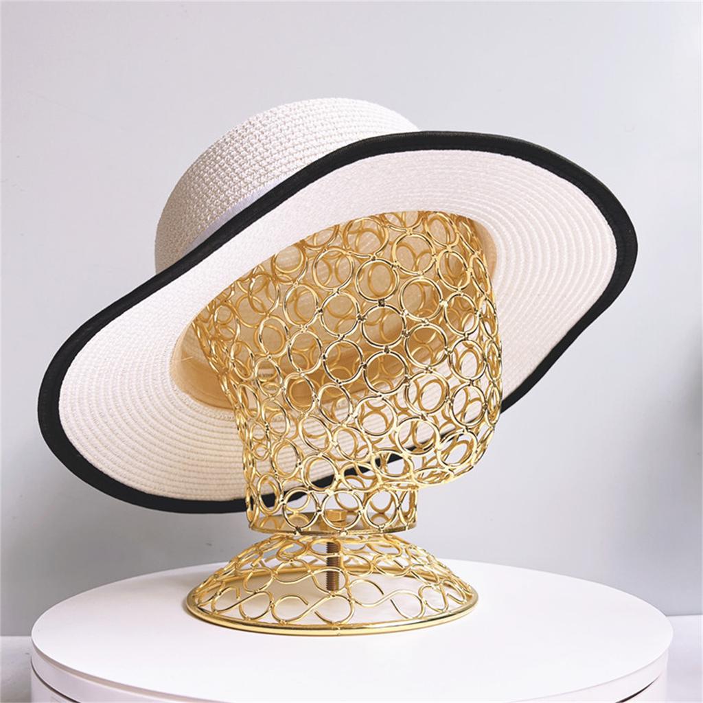 Eleganter Perückenhalter Hut-Ausstellungsständer Metall-Mannequinkopf Eisen-Textur Hut-Ausstellungshalter Perfekt für den Heim- oder Ladengebrauch