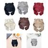 Bear Ear Knitted Hat Winter Cold Cap Windproof Warm Hat Lovely Birthday Gift Animal Earflap Hat for Outdoor Hiking Women Girls