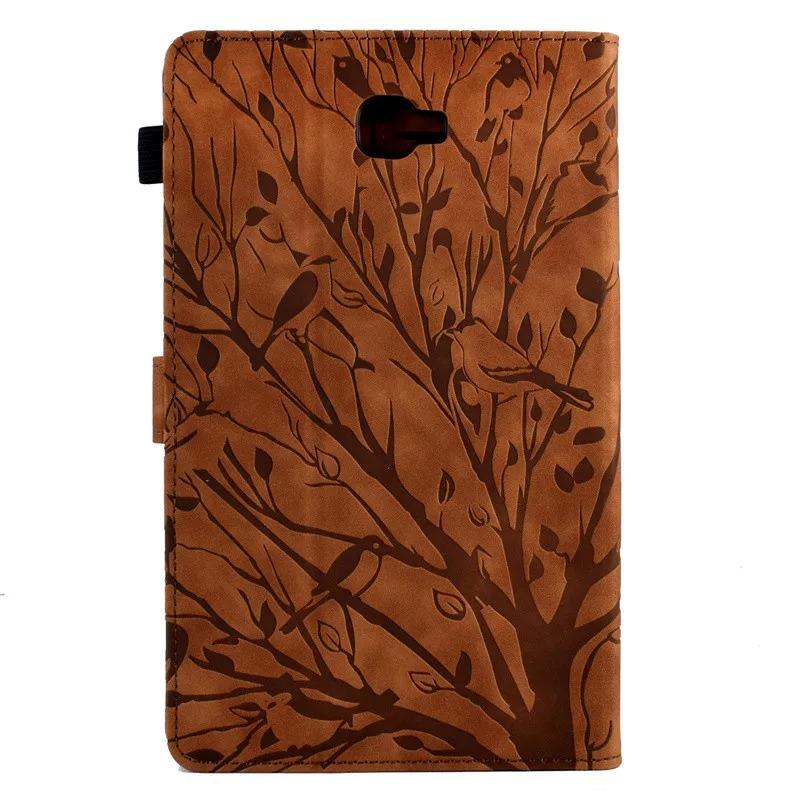 For Galaxy Tab A 2016 Tablet Cover 10.1 Inch SM-T580/T585 PU Leather Embossed Shockproof Funda For Samsung Tab A6 10.1 2016 Case