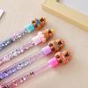 12 Pcs Cute  Purple Capybara topper Quicksand Ballpoint Pen,Signature Pen,  Student Classroom Prize Back-to-School Stationery Office Supplies