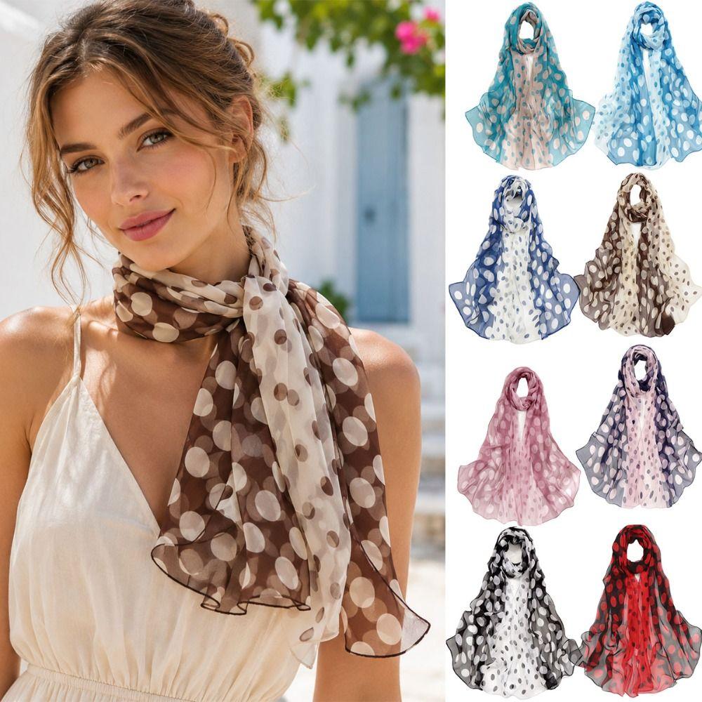 Sunscreen Shawls Wraps Polka Dot Scarf Summer Chiffon Scarf New Neckerchief Clothing Accessories