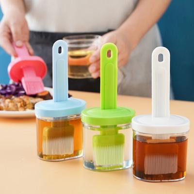Soft Basting Brush Versatile Convenient Operate Multi-function Integrated Lid Bottle Barbecue Baking